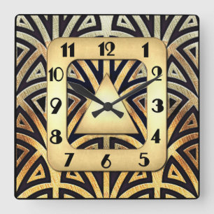 Elegant Art Deco Clock Vierkante Klok