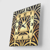 Elegant Art Deco Clock Vierkante Klok (Hoek)