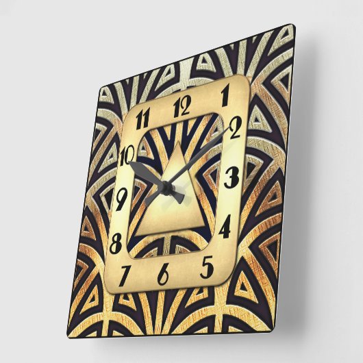Elegant Art Deco Clock Vierkante Klok (Hoek)