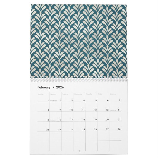 Elegant Art Deco Custom  Kalender (Feb 2026)