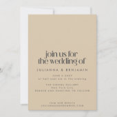 Elegant  Art Deco Design Sand Black Wedding Kaart (Voorkant)