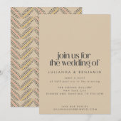 Elegant  Art Deco Design Sand Black Wedding Kaart (Voorkant / Achterkant)