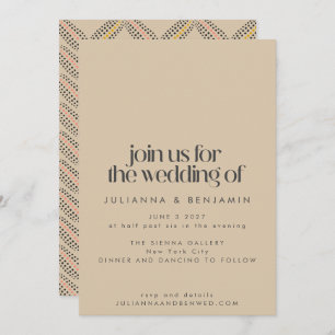 Elegant  Art Deco Design Sand Black Wedding Kaart