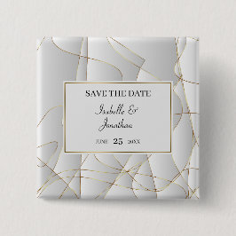 Elegant Art Deco Design Vierkante Button 5,1 Cm