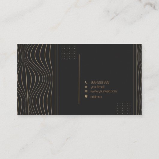 Elegant art deco douane visitekaartje (Achterkant)