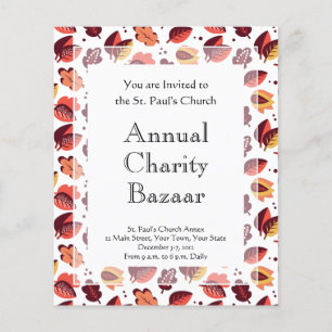 Elegant Art Deco Fall Leaves Autumn Patroon Flyer