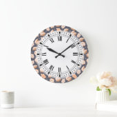 Elegant Art Deco Fall Leaves Autumn Patroon Grote Klok (Huis)