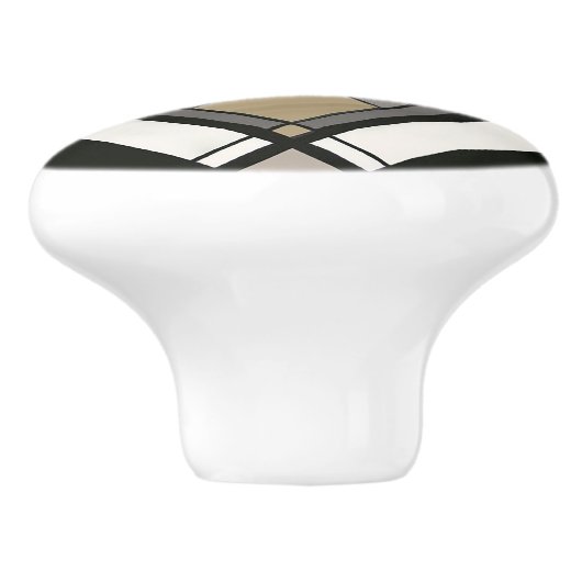 Elegant Art Deco Fan Design Keramische Knop (Zijkant)