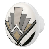 Elegant Art Deco Fan Design Keramische Knop (Rechts)