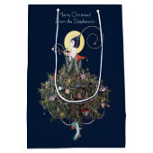 Elegant Art Deco Fashion Christmas Tree Retro Medium Cadeauzakje (Achterkant)