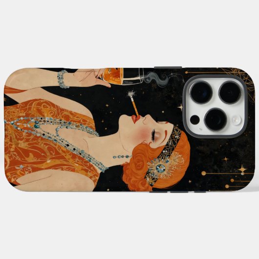 Elegant Art Deco Flapper Girl Case-Mate iPhone Case (Achterkant (horizontaal))