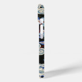 ELEGANT ART DECO FLORAL, BLUE WHITE ROSES IN BLACK Case-Mate iPhone CASE (Achterkant / Links)