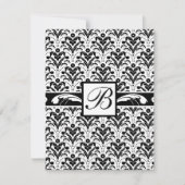 Elegant Art Deco Floral Damask Custom Monogram Kaart (Voorkant)