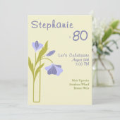 Elegant Art Deco Floral Lavender 80th Birthday  Kaart (Staand voorkant)
