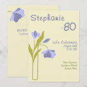 Elegant Art Deco Floral Lavender 80th Birthday  Kaart (Voorkant / Achterkant)