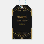 Elegant Art Deco Gatsby Wedding Gift Labels Cadeaulabel (Achterkant)