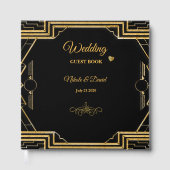 Elegant Art Deco Gatsby Wedding Guest Book Gastenboek (Voorkant)