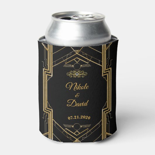 Elegant Art Deco Gatsby Wedding Koelbox Blikjeskoeler (Blikje Voorkant)