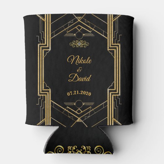 Elegant Art Deco Gatsby Wedding Koelbox Blikjeskoeler (Achterkant)