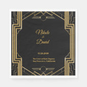 Elegant Art Deco Gatsby Wedding Napkins Servet (Voorkant)