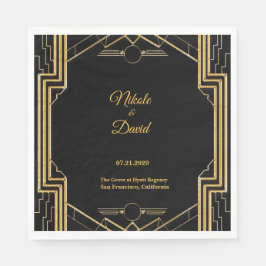 Elegant Art Deco Gatsby Wedding Napkins Servet