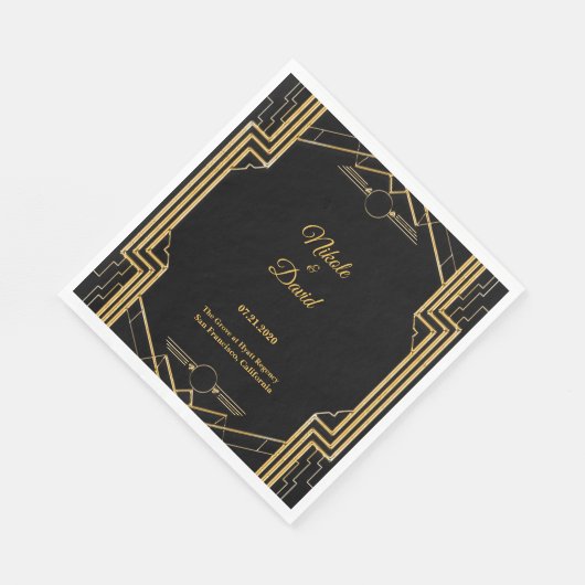Elegant Art Deco Gatsby Wedding Napkins Servet (Hoek)
