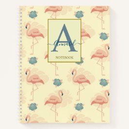 Elegant art deco geïnspireerde flamingo en rozen notitieboek