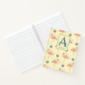 Elegant art deco geïnspireerde flamingo en rozen  notitieboek (Binnen)