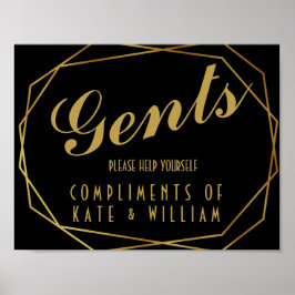 Elegant art deco Gents rec-bord Poster
