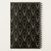 Elegant Art Deco Geometric Pattern| Zwart en goud Planner (Achterkant)