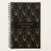 Elegant Art Deco Geometric Pattern| Zwart en goud Planner (Voorkant)