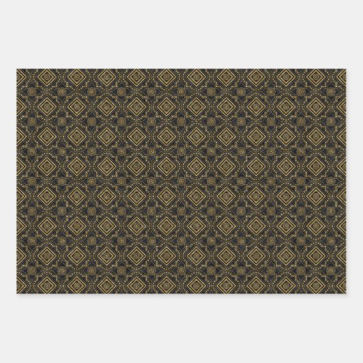 elegant art deco-getild patroon inpakpapier vel (Voorkant 3)