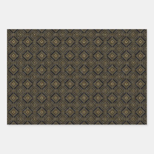 elegant art deco-getild patroon inpakpapier vel (Voorkant 2)