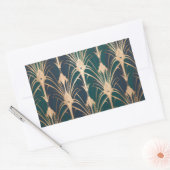 Elegant Art Deco Gold and Emerald Green Pattern Rechthoekige Sticker (Envelop)
