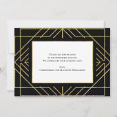 Elegant Art Deco Gold Black Foto bedankt Save The Date (Achterkant)