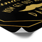 Elegant art deco Gold & Black GENTLEMEN BATHROOM Poster (Hoek)