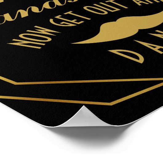 Elegant art deco Gold & Black GENTLEMEN BATHROOM Poster (Hoek)