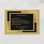 Elegant Art Deco Gold Black Geometrical Metal Visitekaartje (Achterkant)