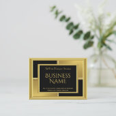Elegant Art Deco Gold Black Geometrical Metal Visitekaartje (Staand voorkant)