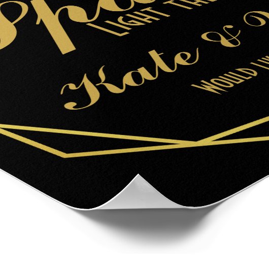 Elegant art deco Gold & Black sparkler Poster (Hoek)