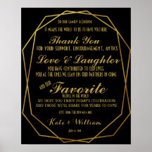 Elegant art deco Gold & Black Thanking gasten