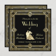 Elegant Art Deco Gold Black Wedding