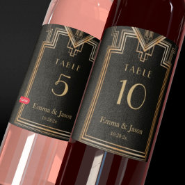 Elegant Art Deco Gold en Black Table Number label