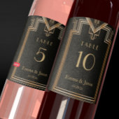 Elegant Art Deco Gold en Black Table Number label