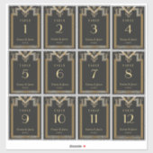 Elegant Art Deco Gold en Black Table Number label (Vel)