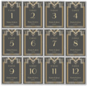 Elegant Art Deco Gold en Black Table Number label (Voorkant)