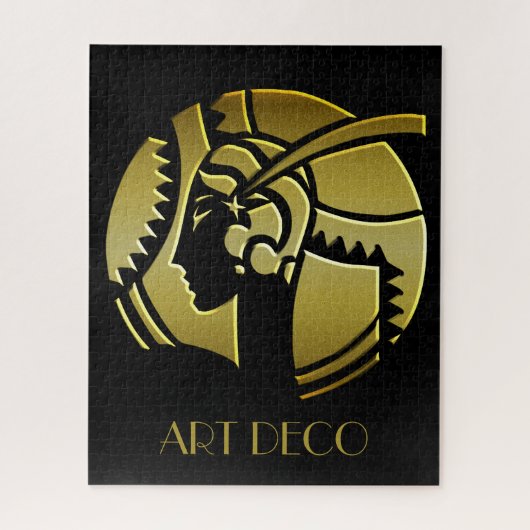 Elegant Art Deco Gold en Black Woman uit 1920 Legpuzzel (Verticaal)