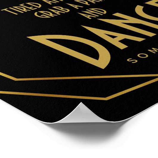 Elegant art deco Gold en zwarte teenslippers Poster (Hoek)