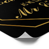 Elegant art deco Gold en zwarte zeepbel Poster (Hoek)