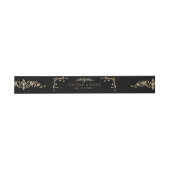 Elegant Art Deco Gold Retro Wedding Black Uitnodigingen Wikkel (Vlak)